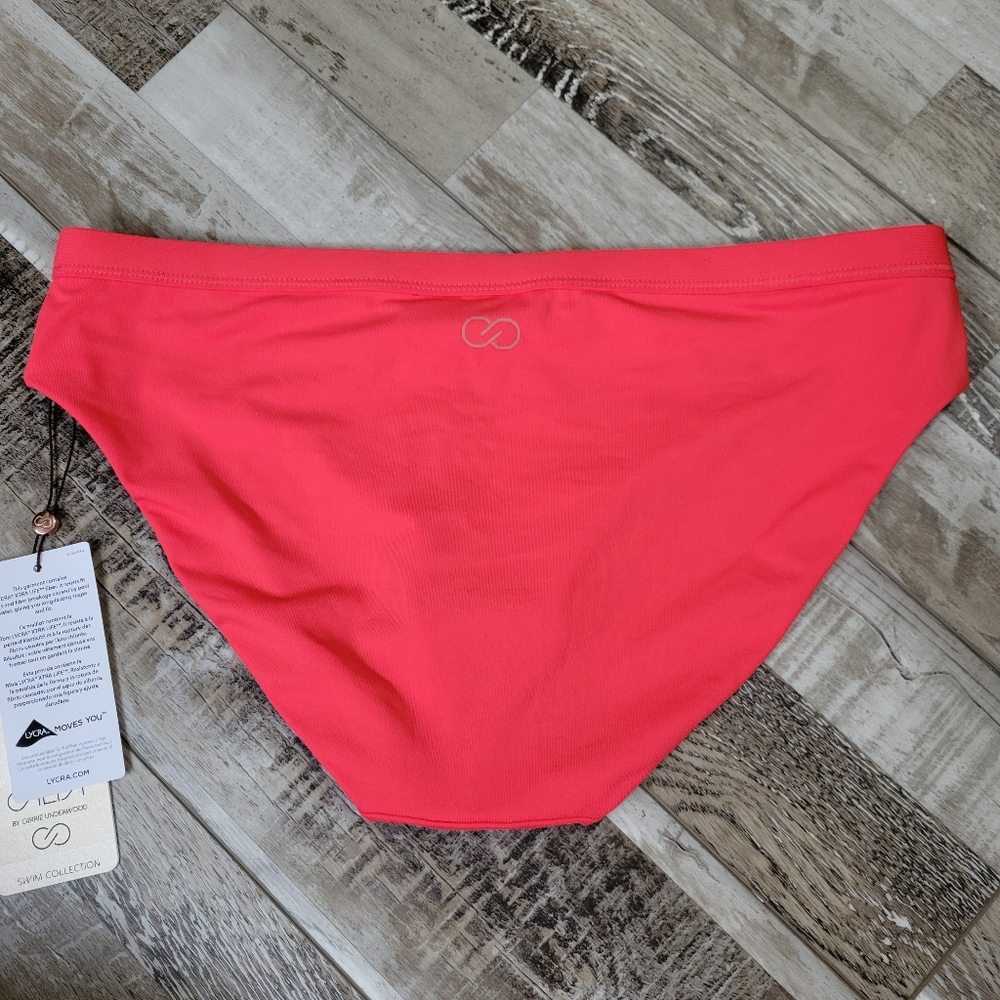 New Calia Wide Banded Bikini Bottom Hibiscus Size Small - Picture 2 of 4